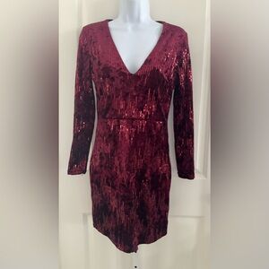 Vintage Charlotte Russe Red Sequin Velvet Dress.
Size Small.